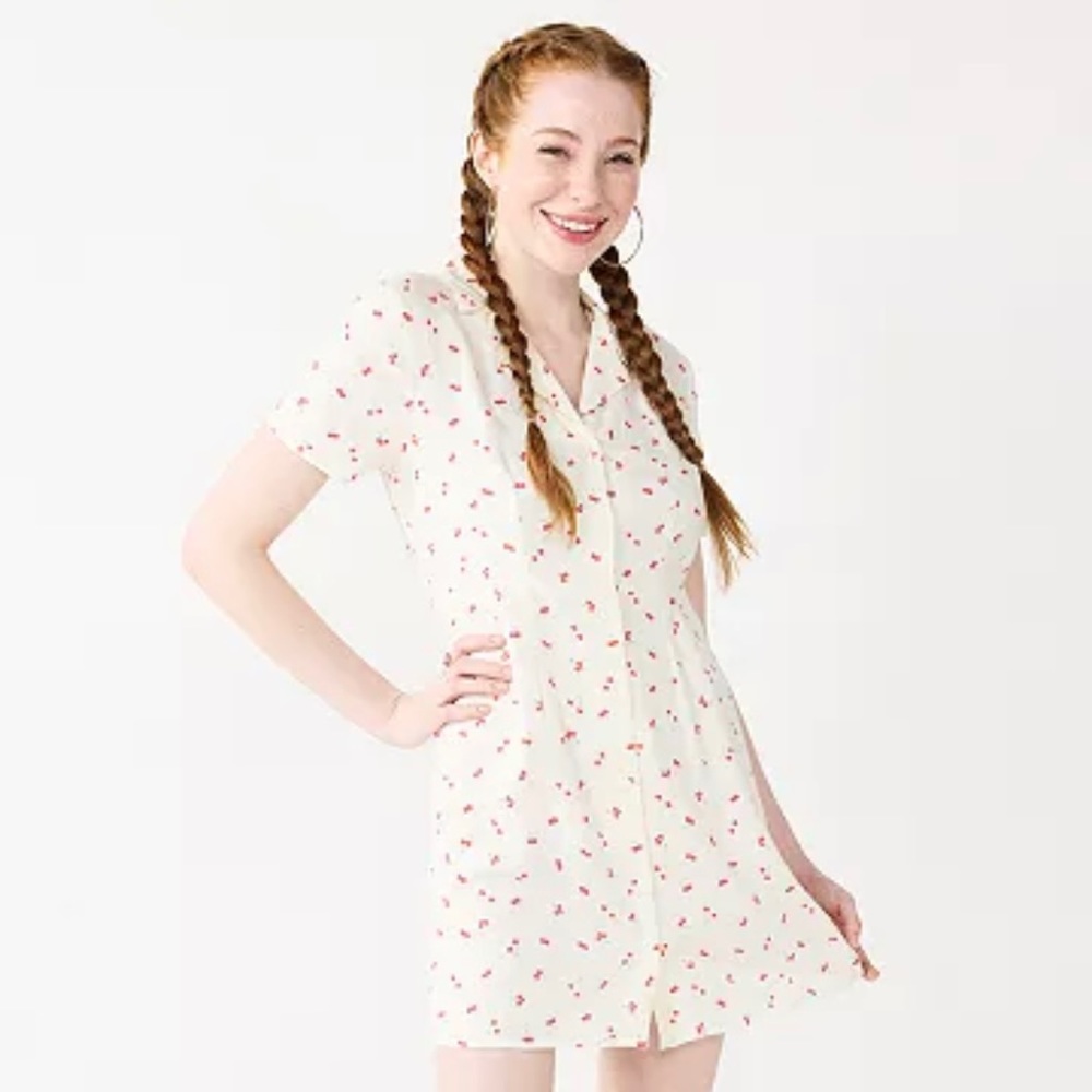 Cute Cherry Shirt Dress Vintage